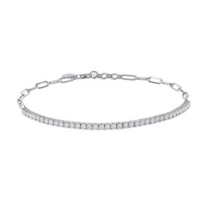 Half Diamond Tennis Bracelet