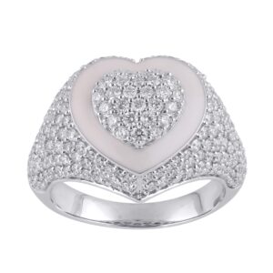 Diamond Heart Signet Ring