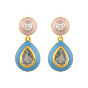 Diamond & Enamel & Gemstone Kids Earrings