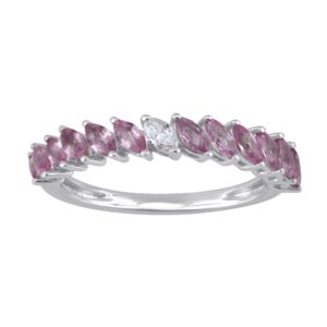 Pink Sapphire & Diamond Ring